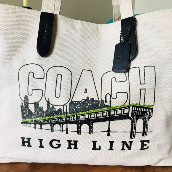 Coach Tote 42 High Line NY Print, Limited Edition, Unisex Canvas Tote - Picture 4 of 16